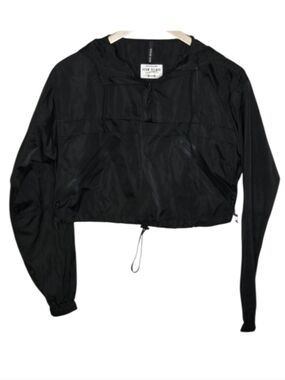 Adam Selman Sport Cropped Hooded Parka Black